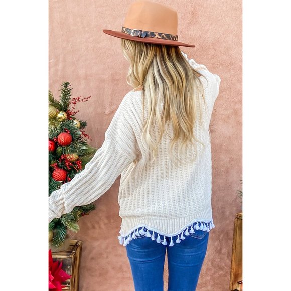 And The Why Tassel Round Neck Sweater - Picture 2 of 3